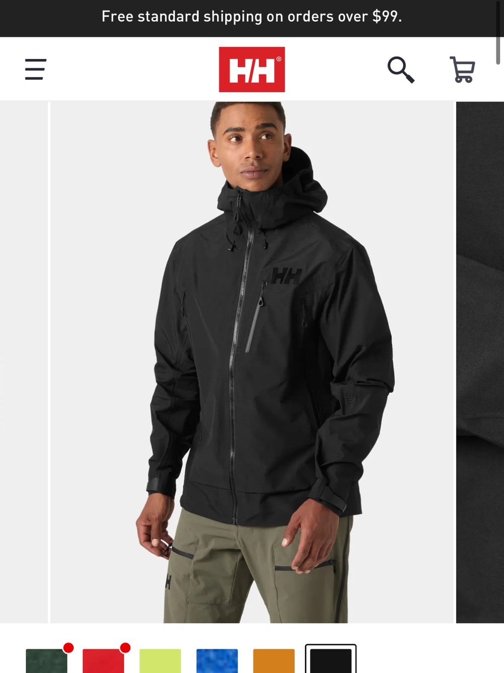 Helly Hansen Odin 9 Worlds 3.0 Shell Jacket — Black, Men’s Medium — NWT